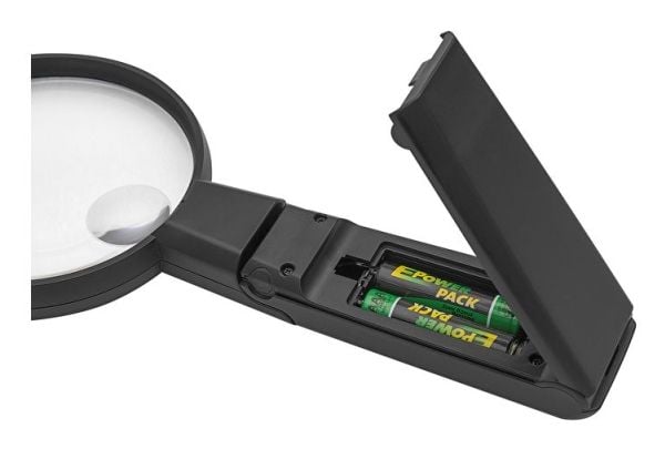 WEDO LED-suurennuslasi ulosvedettävällä jalustalla, musta Käsi- ja pöytäsuurennuslasi yhdessä, 2 LEDiä, säädettävä suurennuspää, - 1 kpl (271 7565)