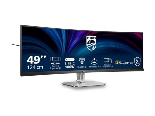 Philips 49B2U5900C - LED-skjerm - kurvet - 49" (48.8" synlig) - 5120 x 1440 Dual Quad HD @ 75 Hz - VA - 400 cd/m² - 3000:1 - DisplayHDR 400 - 2xHDM...