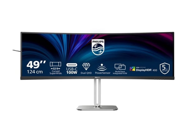 Philips 49B2U5900C - LED-skjerm - kurvet - 49" (48.8" synlig) - 5120 x 1440 Dual Quad HD @ 75 Hz - VA - 400 cd/m² - 3000:1 - DisplayHDR 400 - 2xHDM...