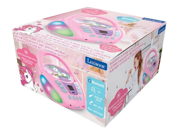 Unicorn Bluetooth Portable CD player with Lights and USB
