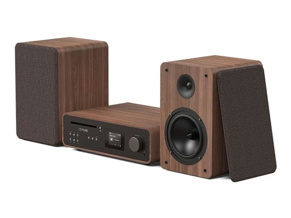 Pure Classic Stereo - Lydsystem - 100 watt (Total) - kaffe svart, valnøtt