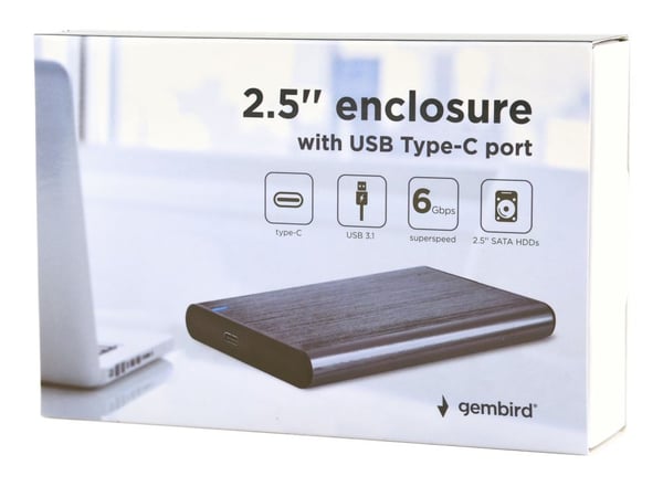 Gembird EE2-U3S-6-GR, HDD-/SSD-kotelo, 2.5", SATA, Serial ATA II, Serial ATA III, 6 Gbit/s, USB-liitettävyys, Alumiini