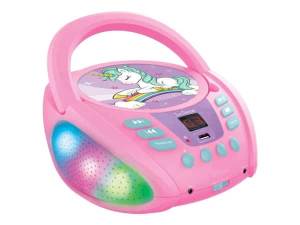 Unicorn Bluetooth Portable CD player with Lights and USB
