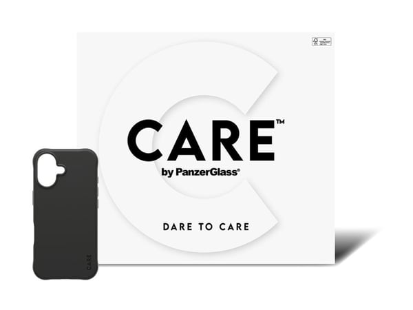 CARE by PanzerGlass - Baksidedeksel for mobiltelefon - MagSafe-samsvar - termoplast-polyuretan (TPU) - samba svart - for Apple iPhone 17