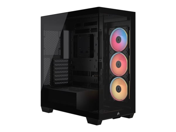 CORSAIR iCUE LINK 3500X LX-R RGB - Mid tower - utökad ATX - genomskinlig sidopanel (härdat glas) - ingen strömförsörjning (ATX) - svart - USB/ljud