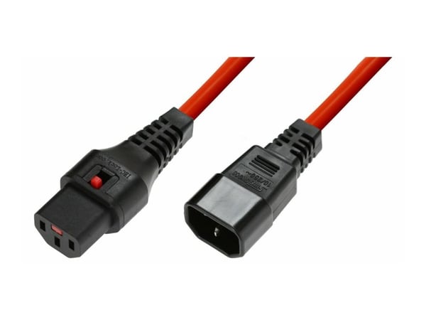 Microconnect MC-C13C14LOCK-1M, 1 m, C13-liitin, C14-liitin, H05VV-F3G, 230 V, 10 A