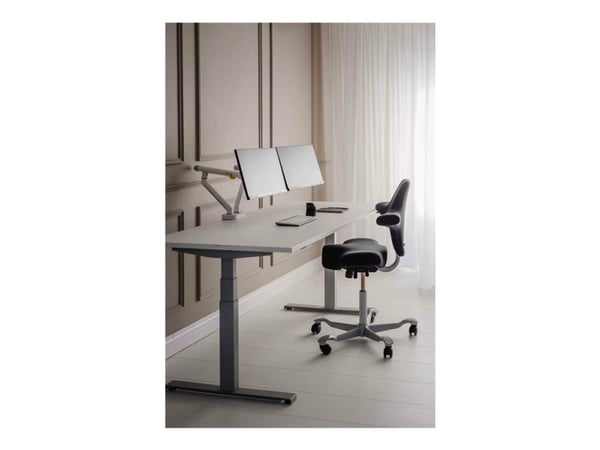 BakkerElkhuizen Flexible Dual - Monteringssett - adjustable dual arms with mechanical spring - for 2 skjermer - aluminium, stål, ABS-plast, termopl...