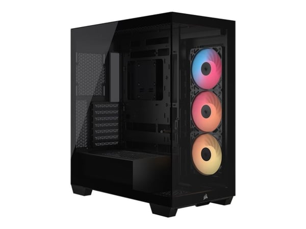 CORSAIR 3500X RS-R ARGB - Mid tower - utökad ATX - genomskinlig sidopanel (härdat glas) - ingen strömförsörjning (ATX) - svart - USB/ljud
