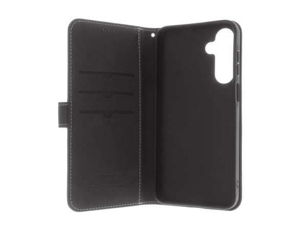 Insmat Exclusive - Lommebok for mobiltelefon - ekte skinn, kartong+papir, aluminiumsfolie, termoplast-polyuretan (TPU) - svart - for Samsung Galaxy...