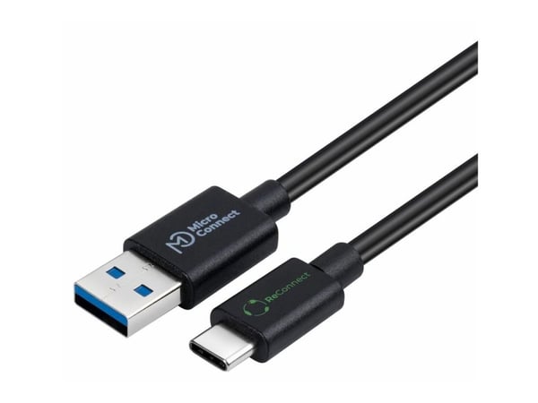 Microconnect ECO-USB3.2CA05 kabel USB USB 3.2 Gen 2 (3.1 Gen 2) 0,5 m USB A USB C Czarny
