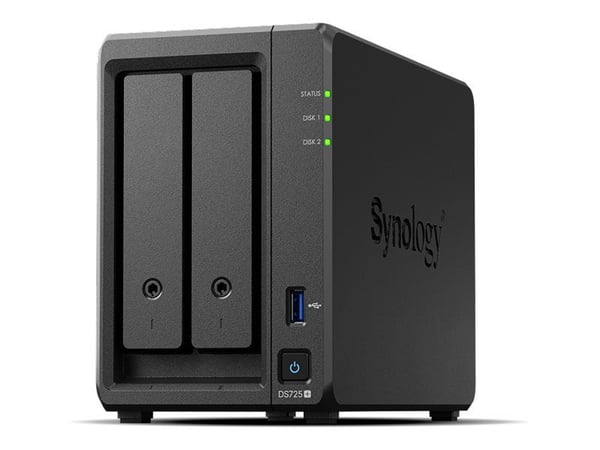 Synology Disk Station DS725+ - NAS-server - RAID JBOD, 0, 1, 5, 6, 10 - RAM 4 GB - 2.5 Gigabit Ethernet - iSCSI støtte