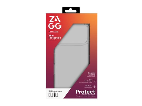ZAGG Clear, Suojus, Apple, iPhone 17 Pro, 16 cm (6.3"), Läpinäkyvä