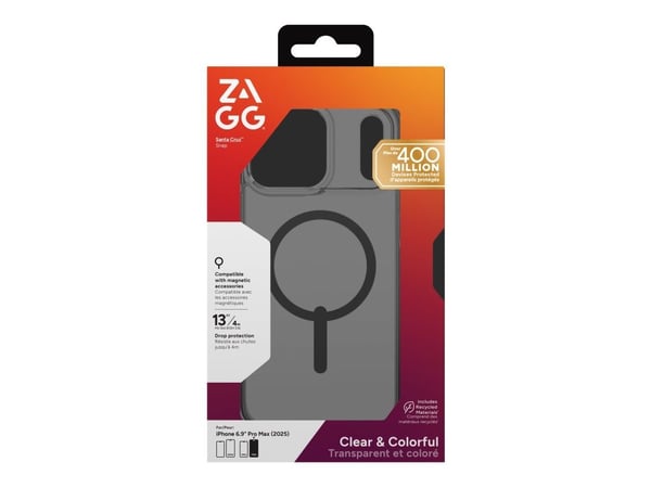 ZAGG Santa Cruz Snap, Suojus, Apple, iPhone 17 Pro Max, 17,5 cm (6.9"), musta