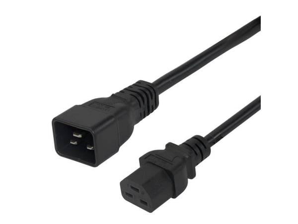 Virtajohto DELTACO IEC C20 - IEC C21 Hightemp, musta, 2m / 1902011