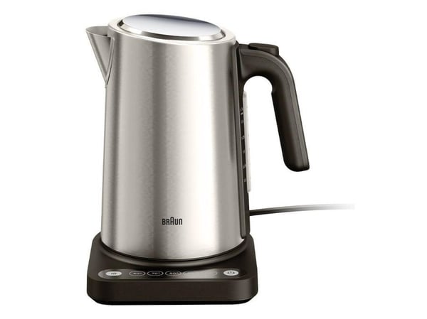 Braun WK 5205 BK, 1,7 l, 2200 W, Svart, Rostfritt stål, Rostfritt stål, Justerbar termostat, Vattennivå indikator
