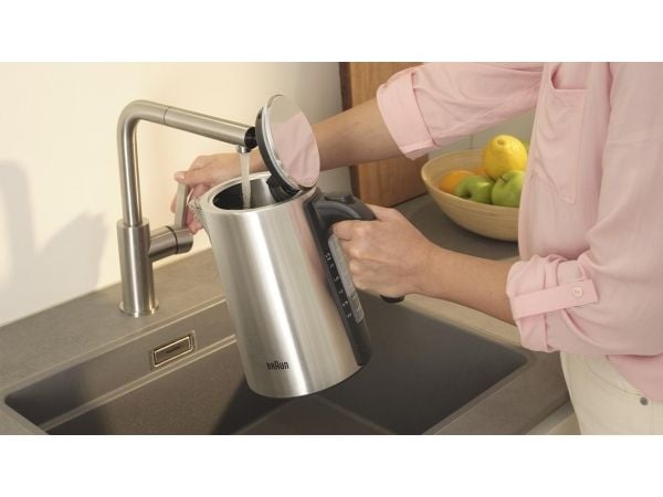 Braun WK 5205 BK, 1,7 l, 2200 W, Svart, Rostfritt stål, Rostfritt stål, Justerbar termostat, Vattennivå indikator