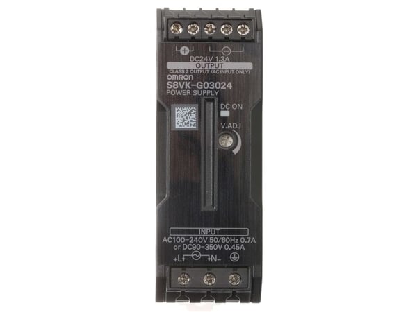 Bogtype strømforsyning, Pro, 30 W, 24VDC, 1.3A, DIN-skinne montering S8VK-G03024