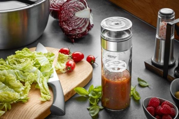 GEFU 14491, Transparent, Glas, Plast, Silikone, Rustfrit stål, 350 ml, 6,7 cm, 204 mm