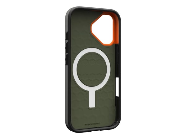 Urban Armor Gear 114547117297, Suojus, Apple, iPhone 17, 16 cm (6.3"), Oliivi, Oranssi