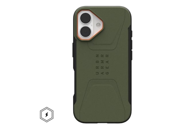 Urban Armor Gear 114547117297, Etui, Apple, iPhone 17, 16 cm (6.3"), Oliven, Oransje