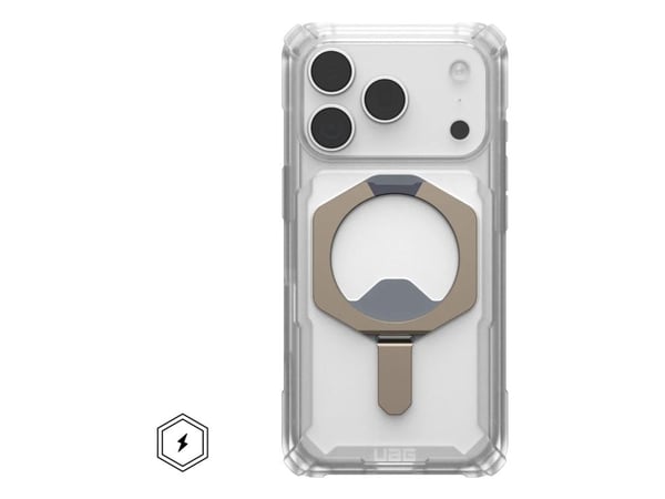 Urban Armor Gear 114527114G36, Suojus, Apple, iPhone 17 Pro, 16 cm (6.3"), Titaani, Läpinäkyvä