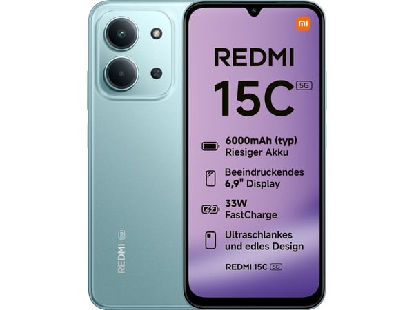 Xiaomi Redmi 15C 5G - 5G smarttelefon - dobbelt-SIM - RAM 4 GB / Internminne 128 GB - microSD slot - 6.9" - 1600 x 720 piksler (120 Hz) - 2x bakkam...
