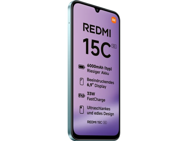 Xiaomi Redmi 15C 5G - 5G smarttelefon - dobbelt-SIM - RAM 4 GB / Internminne 128 GB - microSD slot - 6.9" - 1600 x 720 piksler (120 Hz) - 2x bakkam...