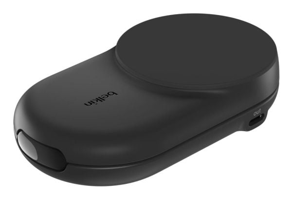 Belkin UltraCharge - Trådløst ladestativ - 2-i-1, Qi2, magnetisk, sammenleggbar + AC-strømadapter - 25 watt - Fast Charge (USB-C) - svart