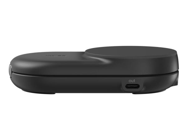 Belkin UltraCharge - Trådløst ladestativ - 2-i-1, Qi2, magnetisk, sammenleggbar + AC-strømadapter - 25 watt - Fast Charge (USB-C) - svart
