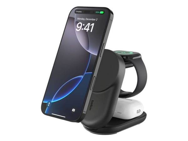 Belkin Qi2, Sisätila, USB, Langaton lataaminen, 1,5 m, musta