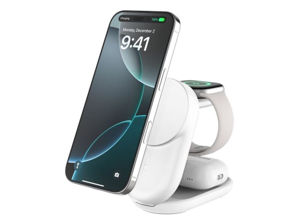 Belkin Qi2, Sisätila, USB, Langaton lataaminen, 1,5 m, Valkoinen