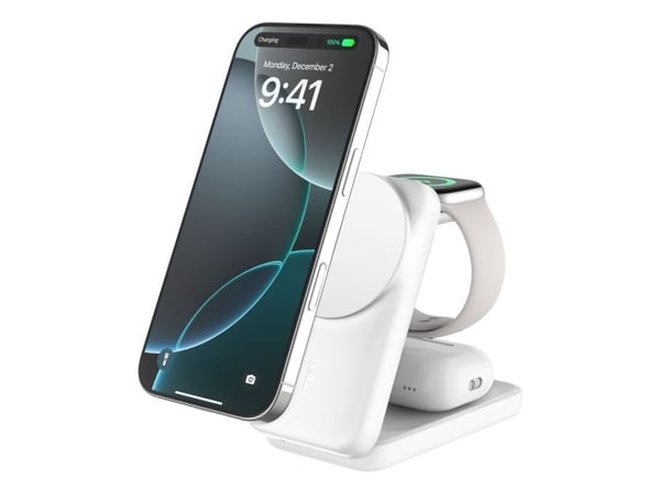 Belkin Qi2, Sisätila, USB, Langaton lataaminen, 1,5 m, Valkoinen