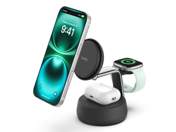 Belkin Qi2, Sisätila, USB, Langaton lataaminen, 1,5 m, musta