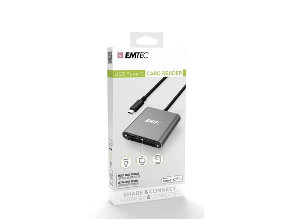 EMTEC T610C - Kortinlukija (SD, CF, microSD) - UHS luokka 1 - USB-C 3.1 Gen 1
