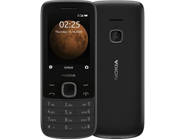 Nokia 225 4G, Bar, Dual SIM, 6.1 cm (2.4"), 0.3 MP, 1150 mAh, Black