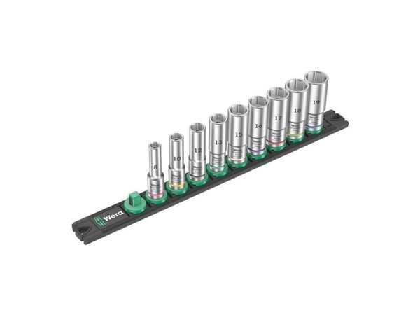 Wera B Deep Top-nyckelsats Inch 3/8 9 delar 05005440001