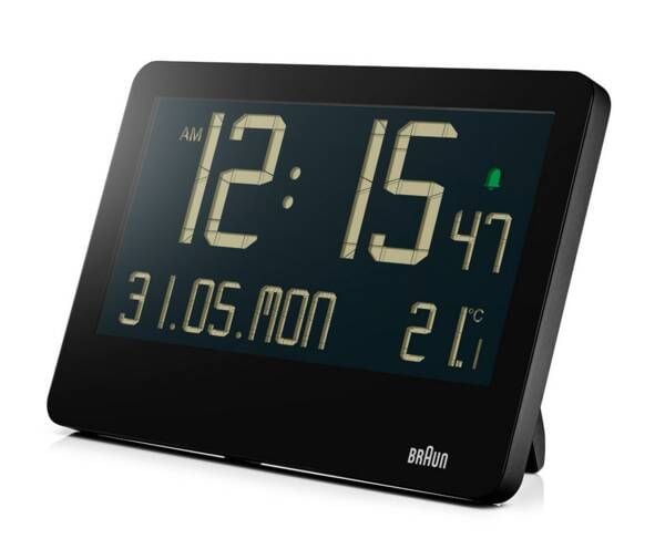 Braun BC14, Vegg, Kvartsklokke, Rektangel, Sort, LCD, Batteri