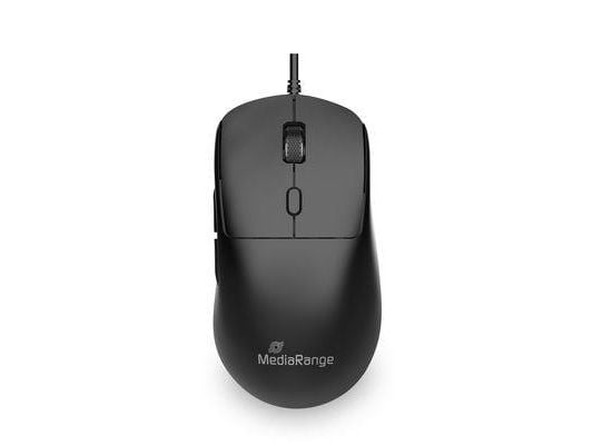 MediaRange - Mus - ergonomisk - with scroll-wheel, dpi and thumb buttons, 800 - 2400 dpi, 1.5 m - høyrehendt - optisk - 6 knapper - kablet - USB-C ...