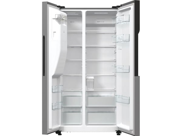 Gorenje NRR9185ESXL, Frittstående, Amerikansk dør, Grå, 2 dører, LED, På dør