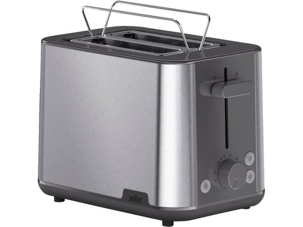 PurShine HT 1510 GY Brødrister (rustfritt stål/grå, 900 watt, for 2 skiver toast)