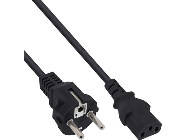 InLine B-16651D, 1 m, Virtapistoke tyyppi F, IEC C13, H05VV-F InLine B-16651D, 1 m, Virtapistoke tyyppi F, IEC C13, H05VV-F