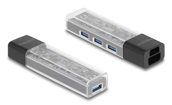 Delock - Hub - 5 Gbps, USB-A/C port in - 4 x USB 3.2 Gen 1 - stasjonær