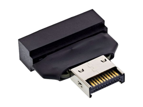 InLine 33446T, USB Type-E Key A, 20-pin, USB 3.0 header, 19-pin, Svart