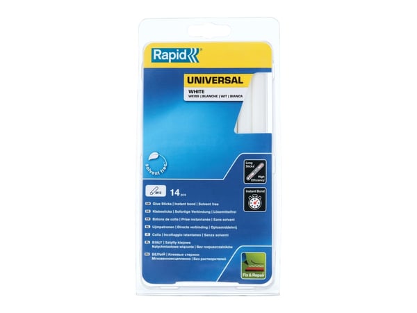 Rapid Glue stick pro-b Ø12mm - 250g/pk. D12x190mm hvit - universal sakte