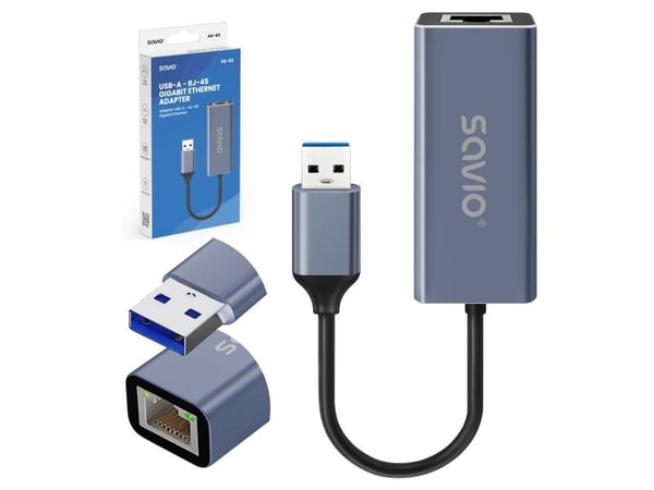 Savio AK-83, USB Type-A, RJ-45, Hankoppling, Svart, PC / Notebook / Tablet, Kina