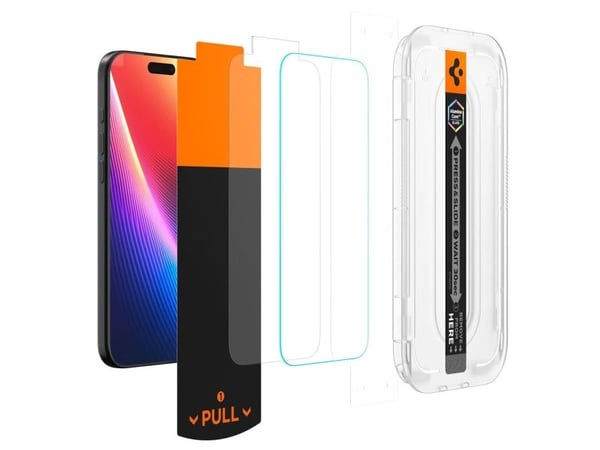 Spigen Glas.tR EZ Fit Pro HD, Apple, iPhone 17 Pro / iPhone 17 / iPhone 16 Pro, Støvresistent, Ripebestandig, Gjennomsiktig, 1 stykker