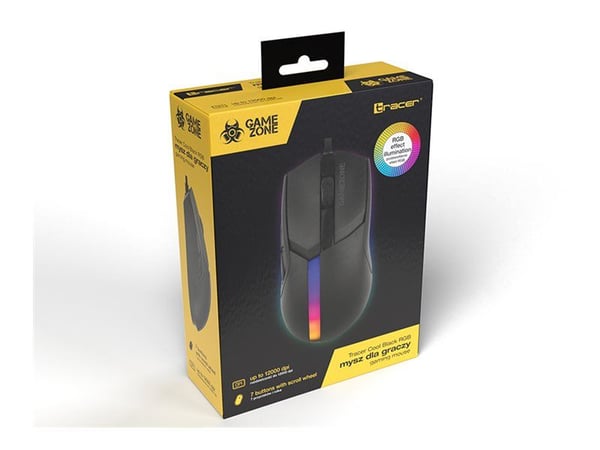 Tracer GameZone COOL RGB - Mus - høyrehendt - optisk - 7 knapper - kablet - USB - svart - hengeboks