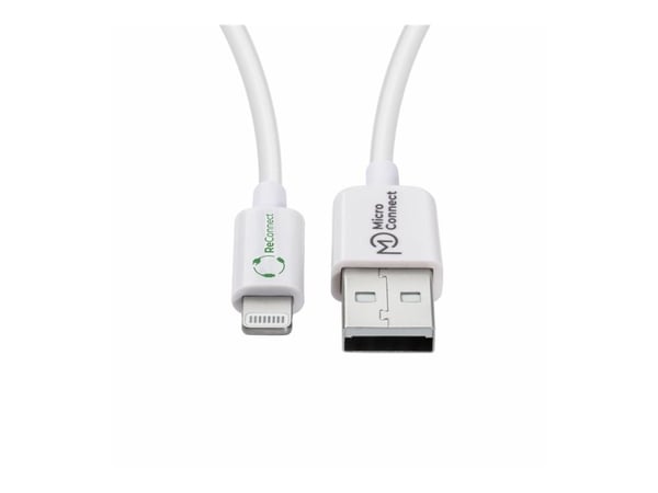 Microconnect ECO-LIGHTNING2, 2 m, Lightning, USB A, Uros, Uros, Valkoinen