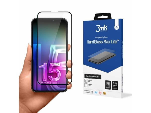 3MK HardGlass Max Lite, iPhone 15 Pro, 1 kpl