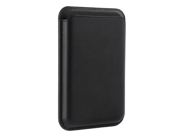 DELTACO - Magnetkortholder for mobiltelefon / kredittkort - MagSafe-samsvar - PU-skinn (termoplastisk polyuretan + polykarbonat) - svart - for Appl...